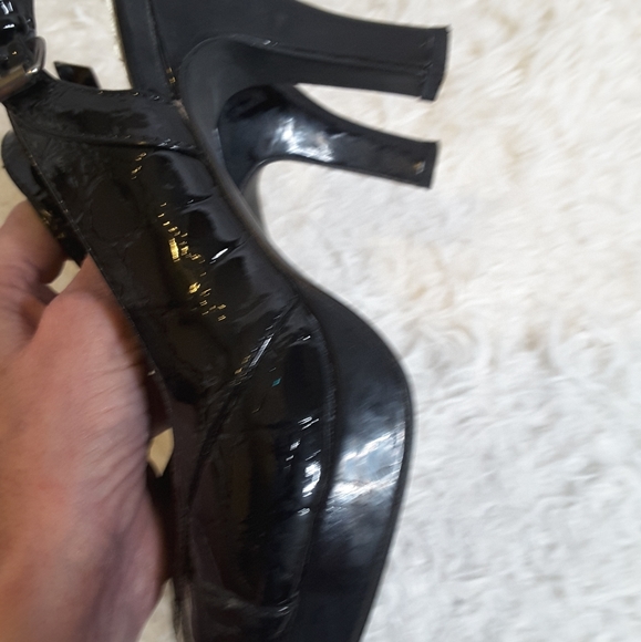 3/$30 Maurices black patent croco embossed slingback heels size 9M - Picture 6 of 11